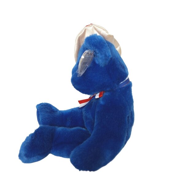 Ty Beanie Buddies SAM Bear Blue Plush Uncle Sam Hat Patriotic 4th July 15" - Picture 4 of 7